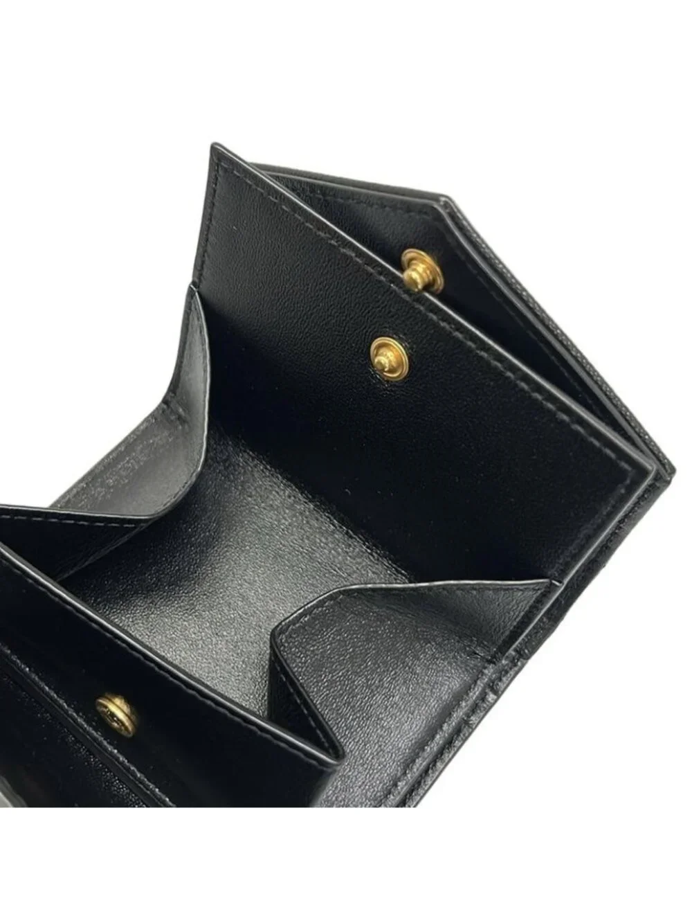 Saint Laurent Paris Trifold Wallet Cassandra Multi Fold Black Ysllogo Leather - Picture 5 of 12